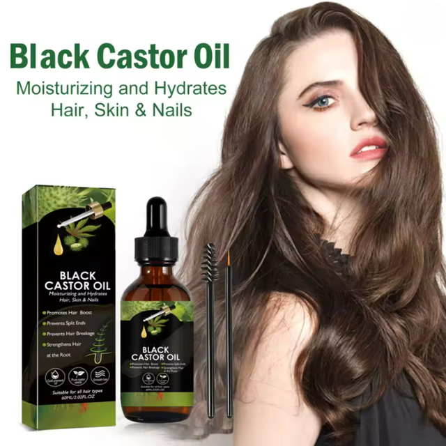 Anti-Hair Loss 100% Organic Black Castor Oil Serum