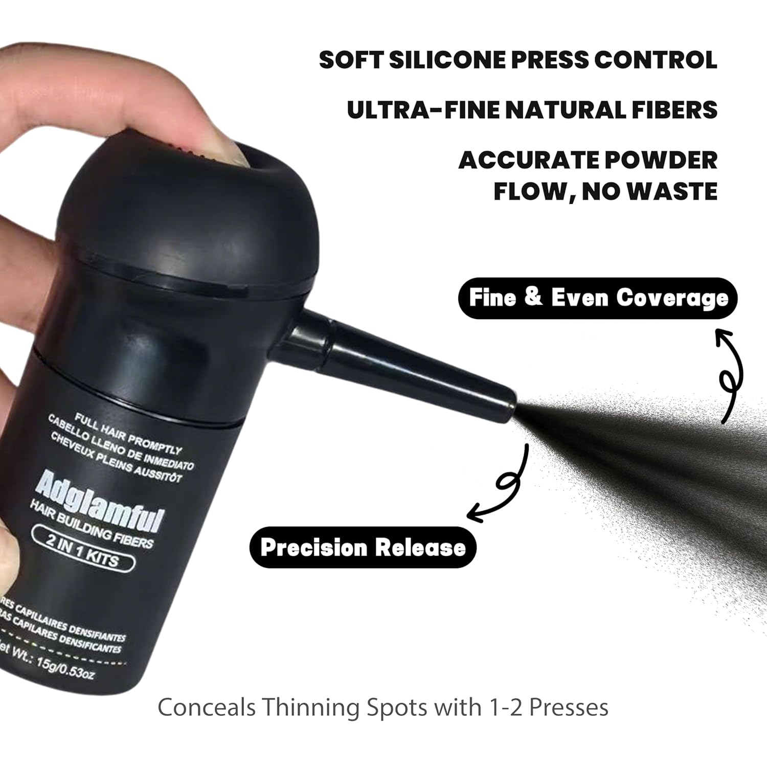 12-Hour Long-Lasting Instant Hair Coverage Fiber Powder Set