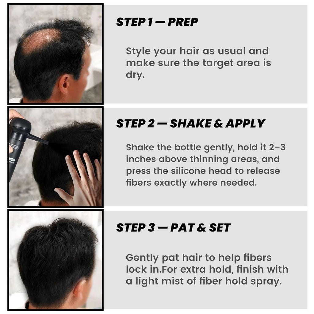 12-Hour Long-Lasting Instant Hair Coverage Fiber Powder Set