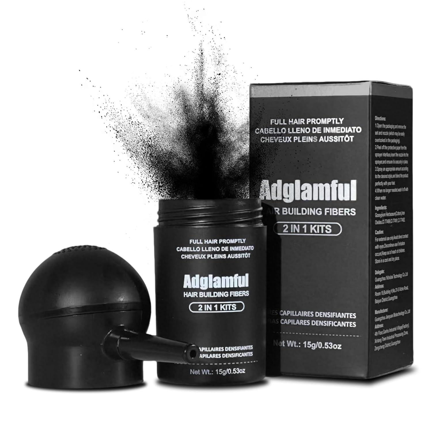 12-Hour Long-Lasting Instant Hair Coverage Fiber Powder Set