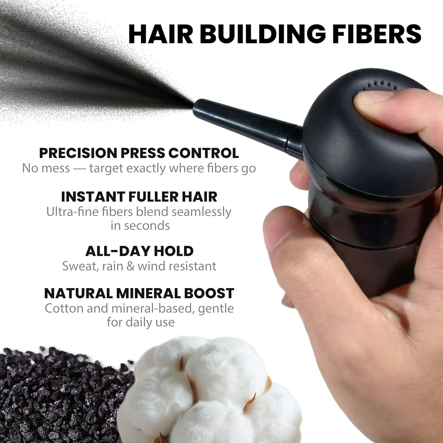 12-Hour Long-Lasting Instant Hair Coverage Fiber Powder Set