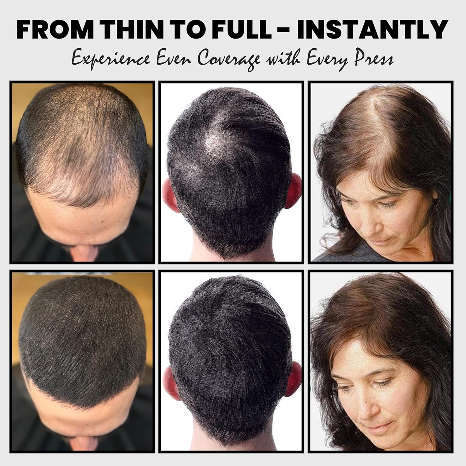 12-Hour Long-Lasting Instant Hair Coverage Fiber Powder Set