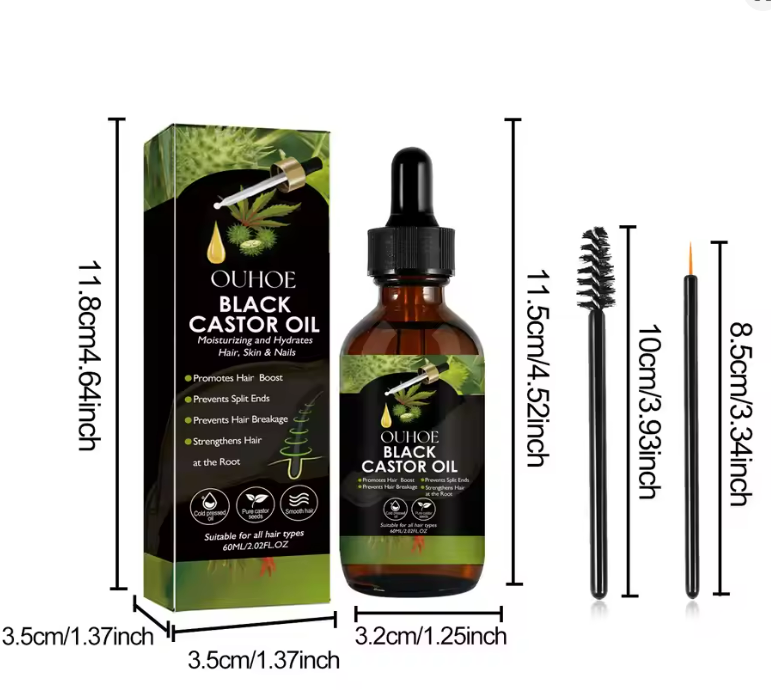 Anti-Hair Loss 100% Organic Black Castor Oil Serum
